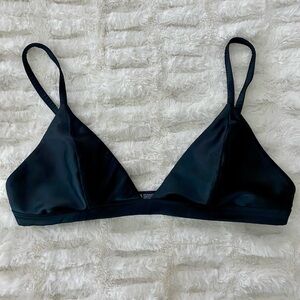 Satin Glow Bralette, Black, MEDIUM